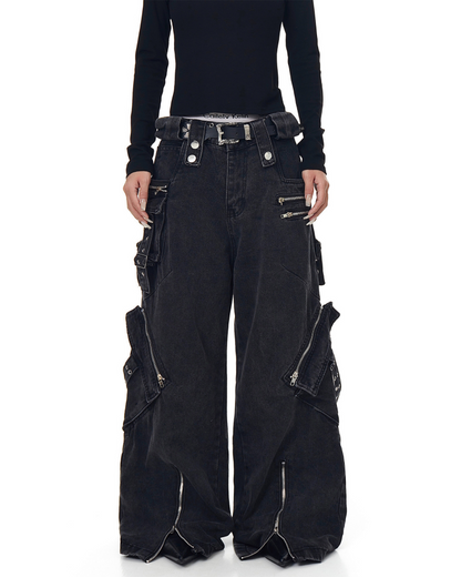 American-Style Multi-Pocket Loose-Fitting Cargo Pants