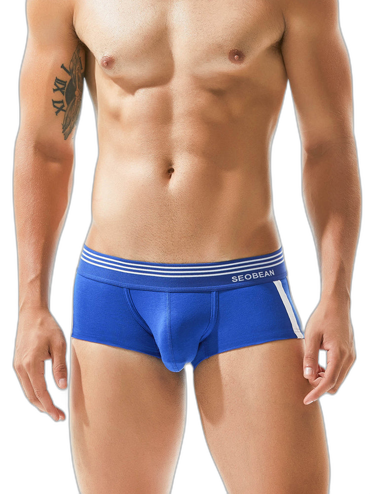 Men's Slim-Fit Cotton Trunks - Low Rise & Lifting Support
