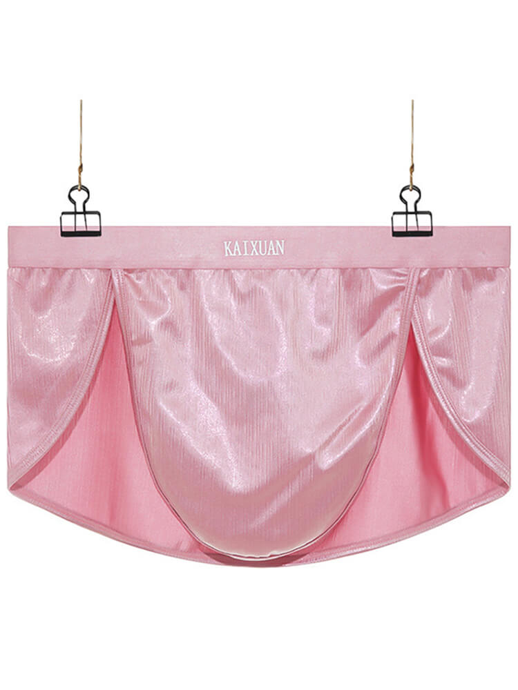 Men's Casual Split Polyester Boxer Brief
