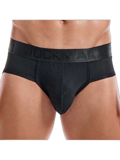 Men's Solid Color Mesh Breathable Sports Fitness Briefs