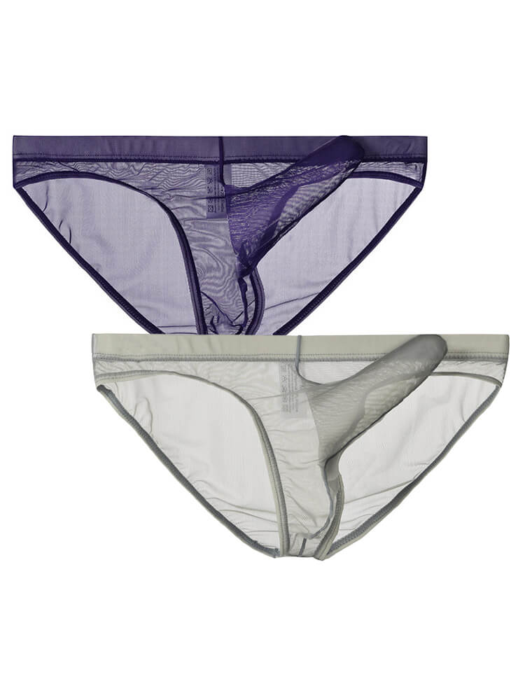 Men's Elephant Trunk Transparent Mesh Briefs