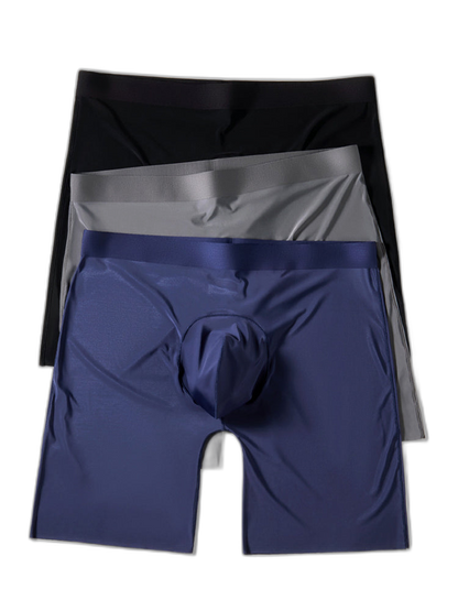 2 Pack Men's Ice Silk Anti-Chafing Quick-Dry Seamless Midway Briefs