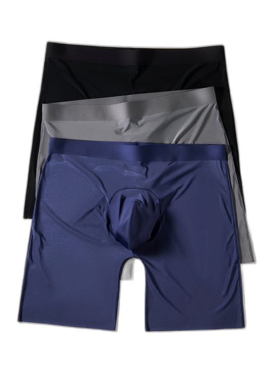 2 Pack Men's Ice Silk Anti-Chafing Quick-Dry Seamless Midway Briefs