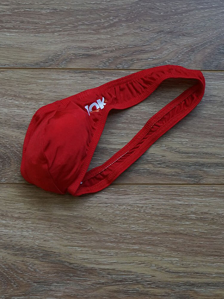Men's Sexy Low-Rise Single-Side Ice Silk Thong