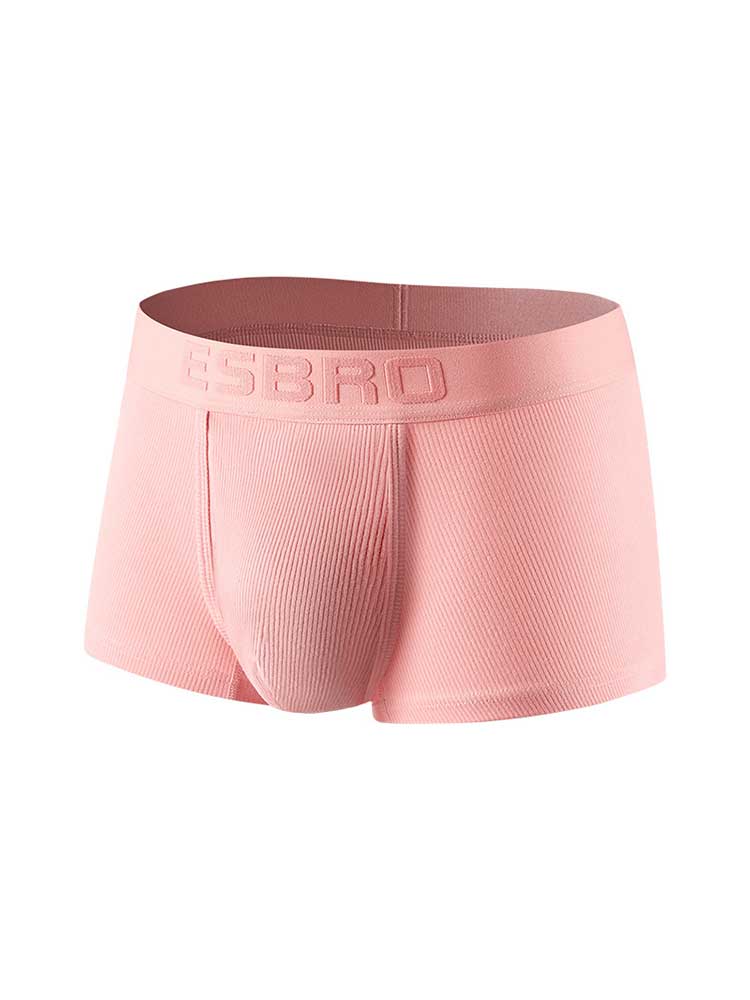 Men's Solid-Color Stretch Ribbed Athletic Boxer Briefs