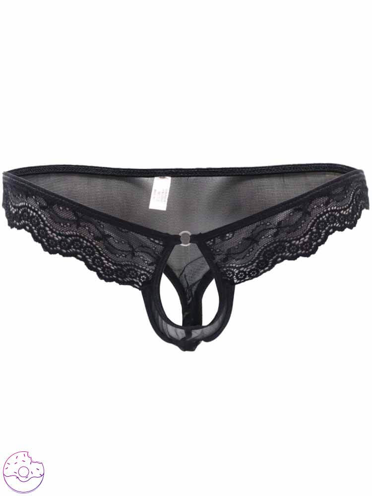 Men's Sheer Lace Stretch Thong