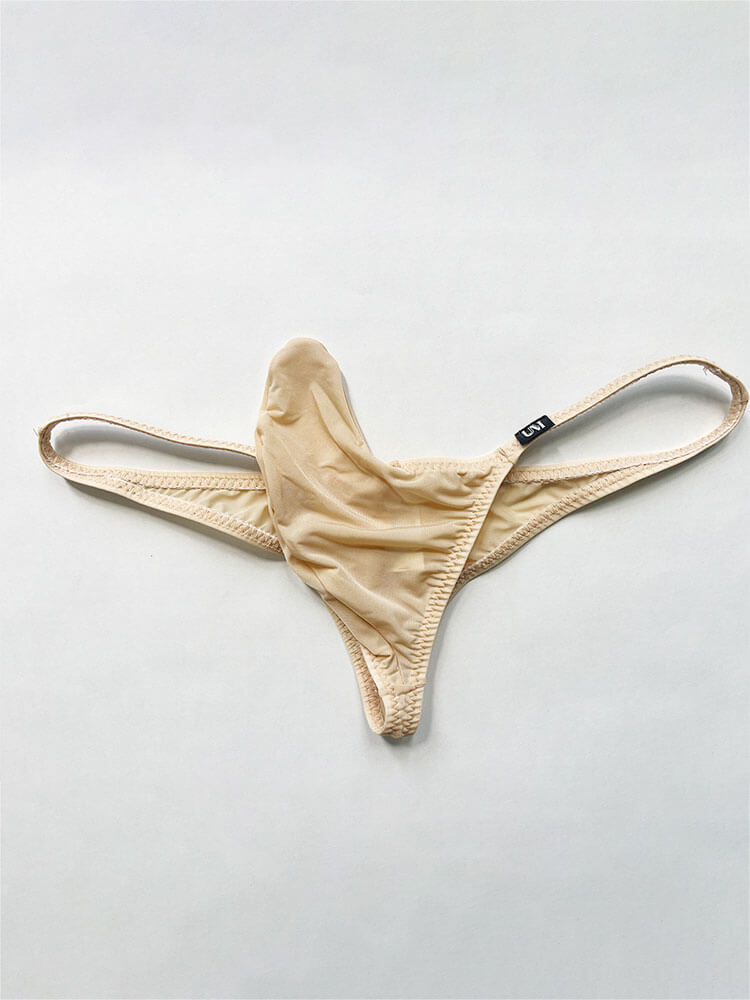 Men's Sexy Ice Silk Upward-Curving Pouch Thong