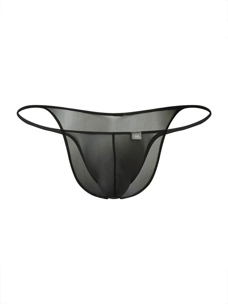 Men's Sexy Semi-Covering Ice Silk Bikini Thong