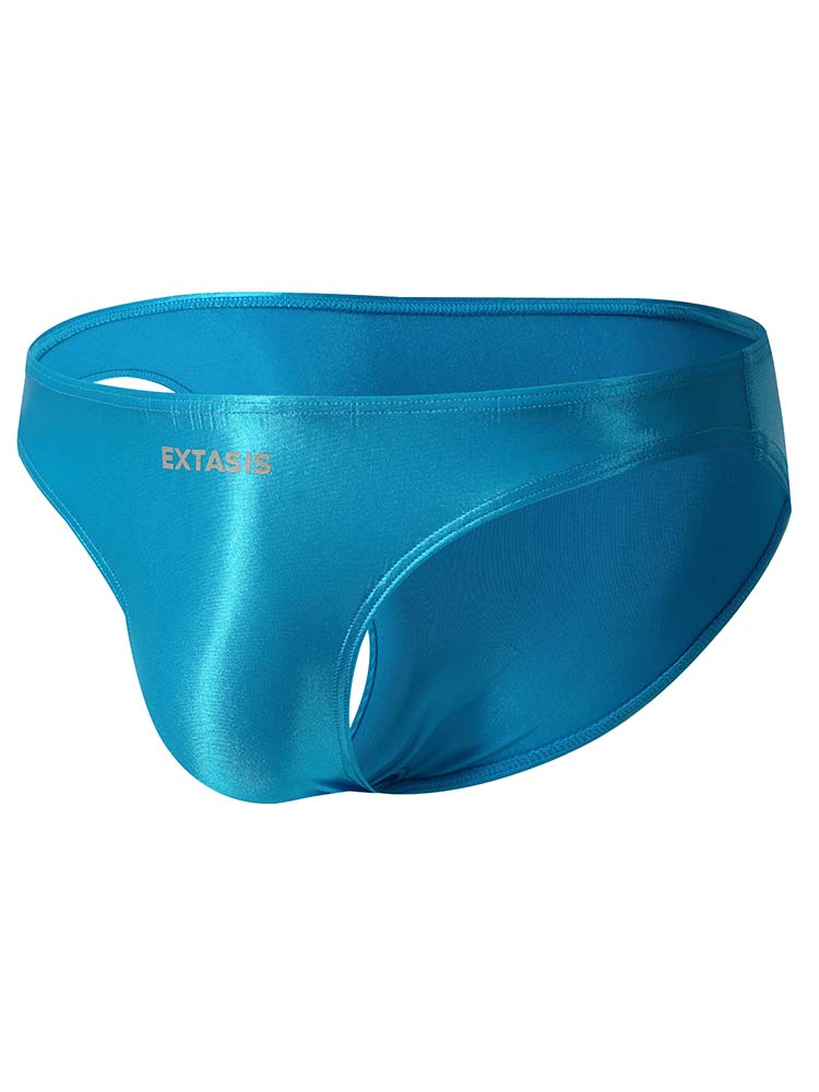 Men's Sexy Solid Color Satin Glossy Briefs