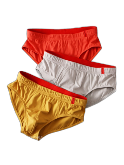 4 Pack Men's Solid Color Cotton Low-Rise Seamless Comfort Briefs