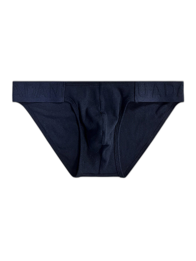 2 Pack Men's Low-Rise High-Cut Ribbed Cotton Bikini