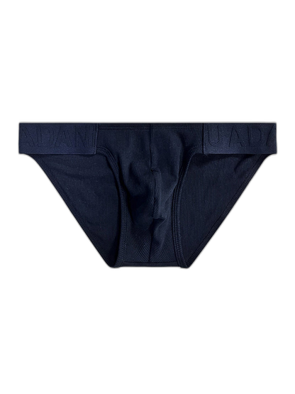2 Pack Men's Low-Rise High-Cut Ribbed Cotton Bikini