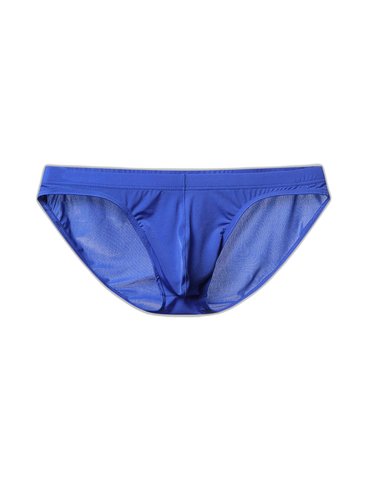 Men's Low Waist Ice Silk Transparent Seamless Briefs