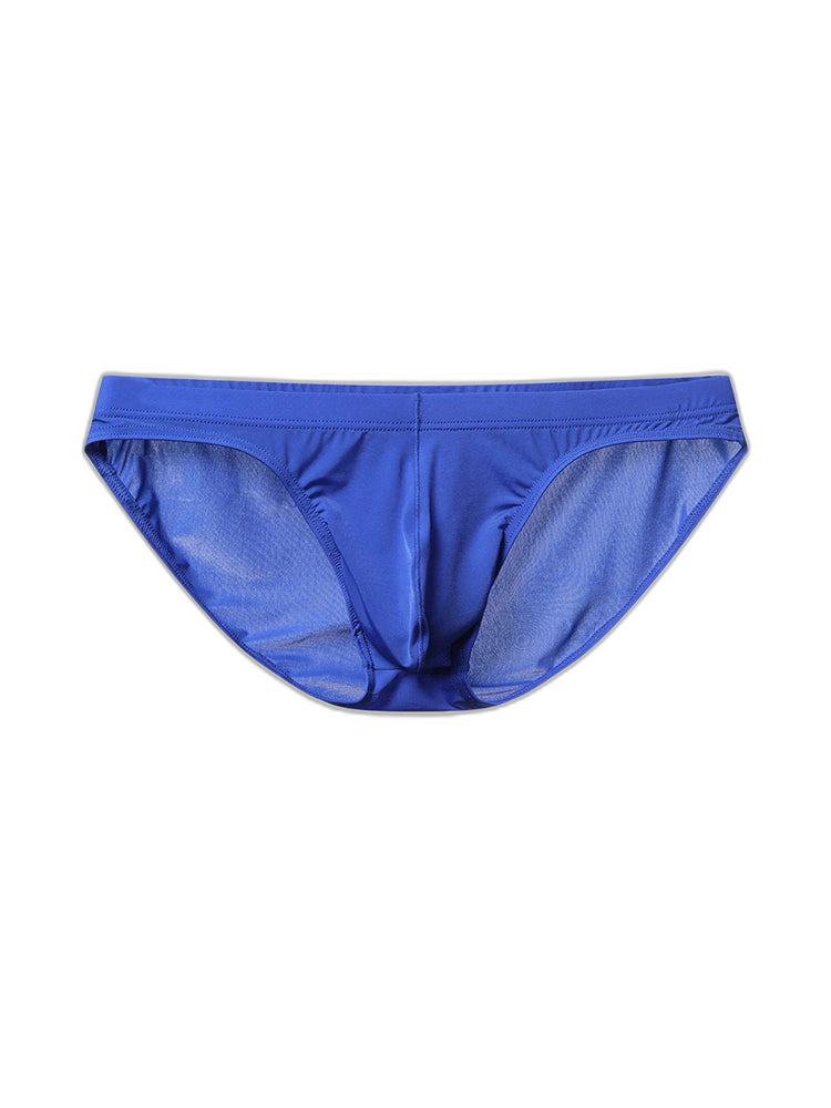 Men's Low Waist Ice Silk Transparent Seamless Briefs