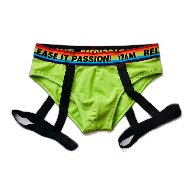 D.M. Rainbow Solid Color Suspender Briefs
