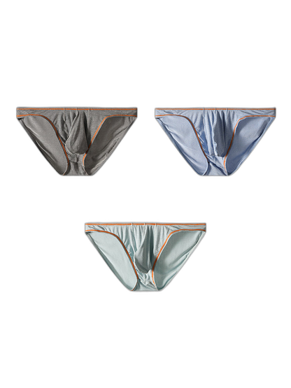 3 Pack Men's Ultra-Soft Stretch Fabric Ice Silk Briefs