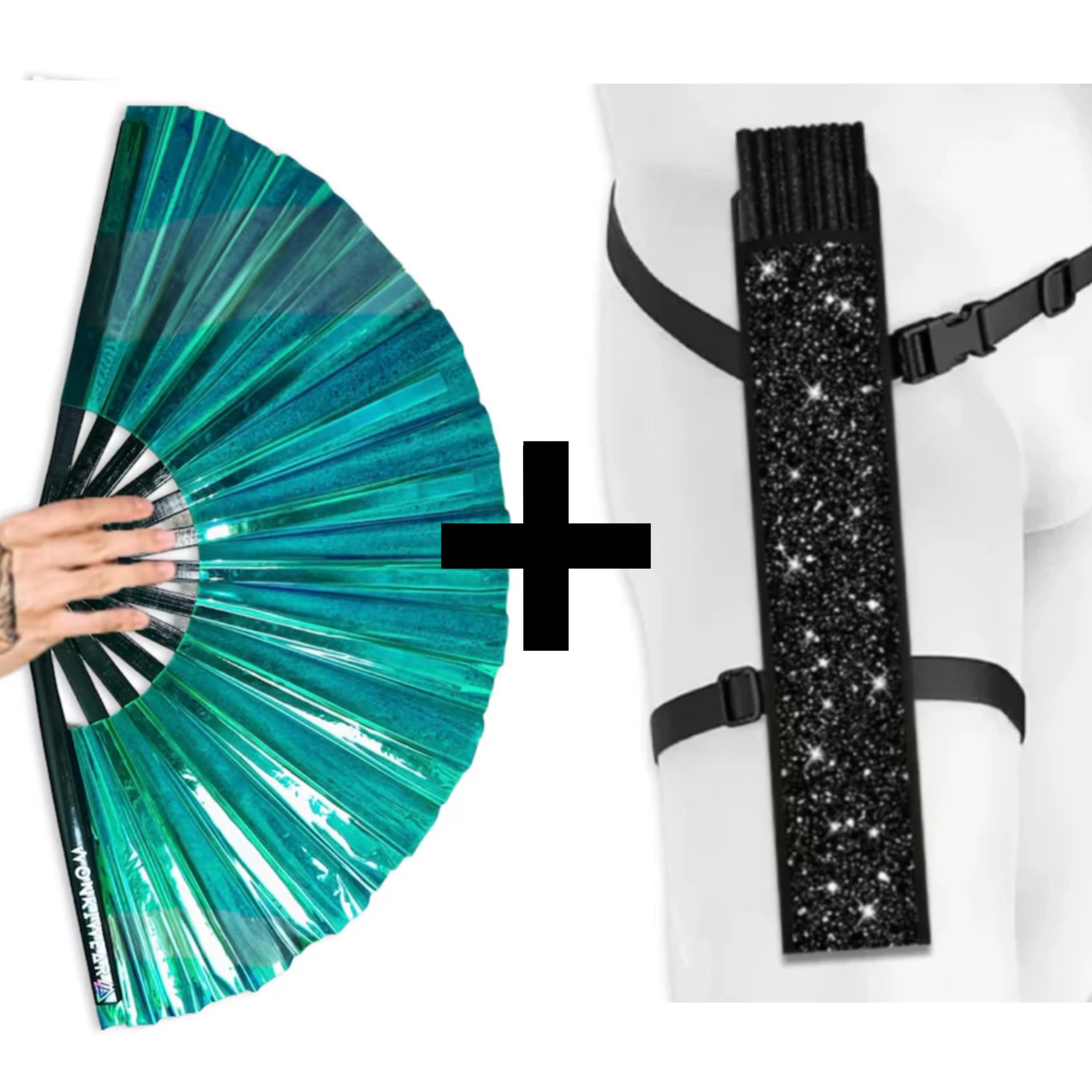 Emerald Ecstasy Iridescent XL Festival Fan
