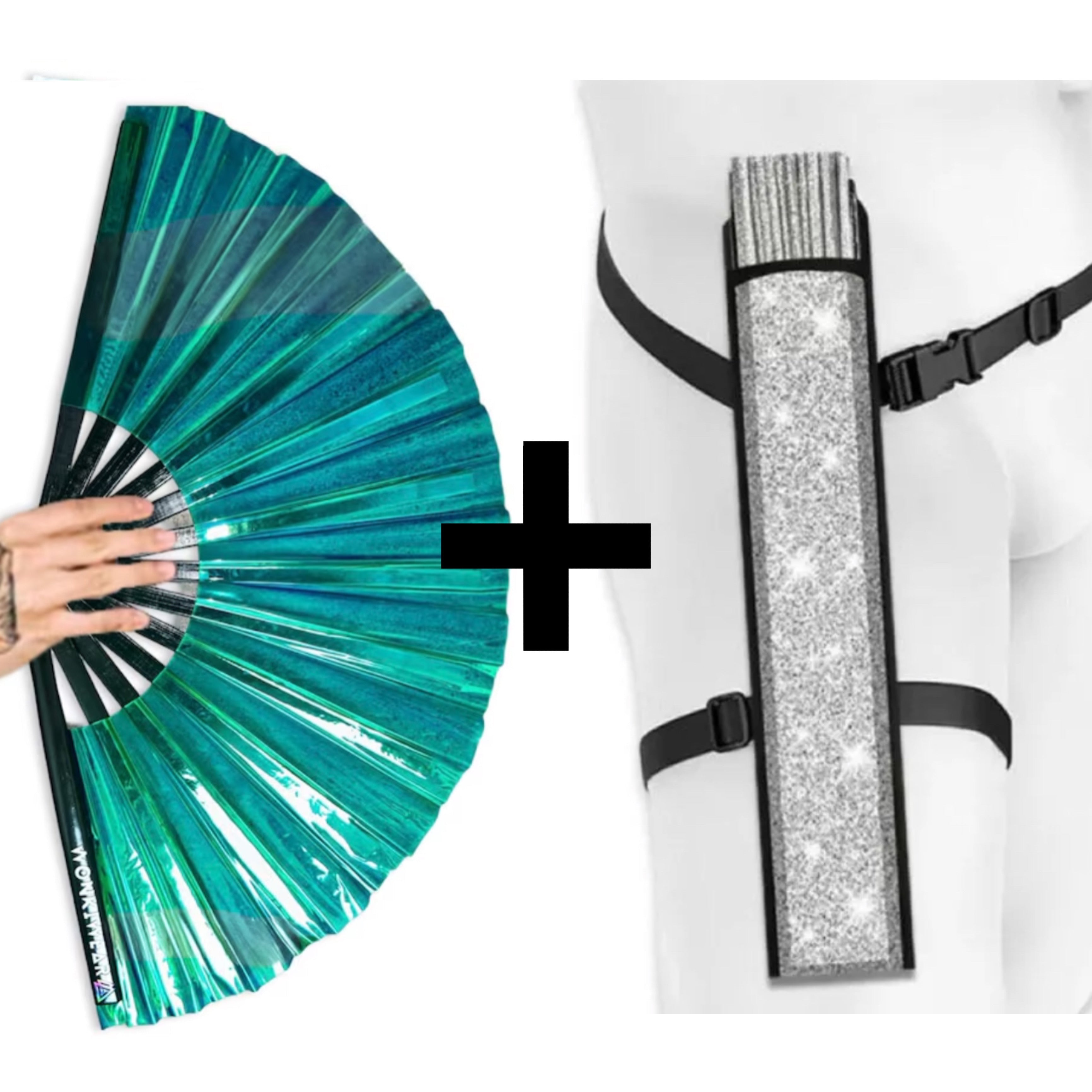 Emerald Ecstasy Iridescent XL Festival Fan