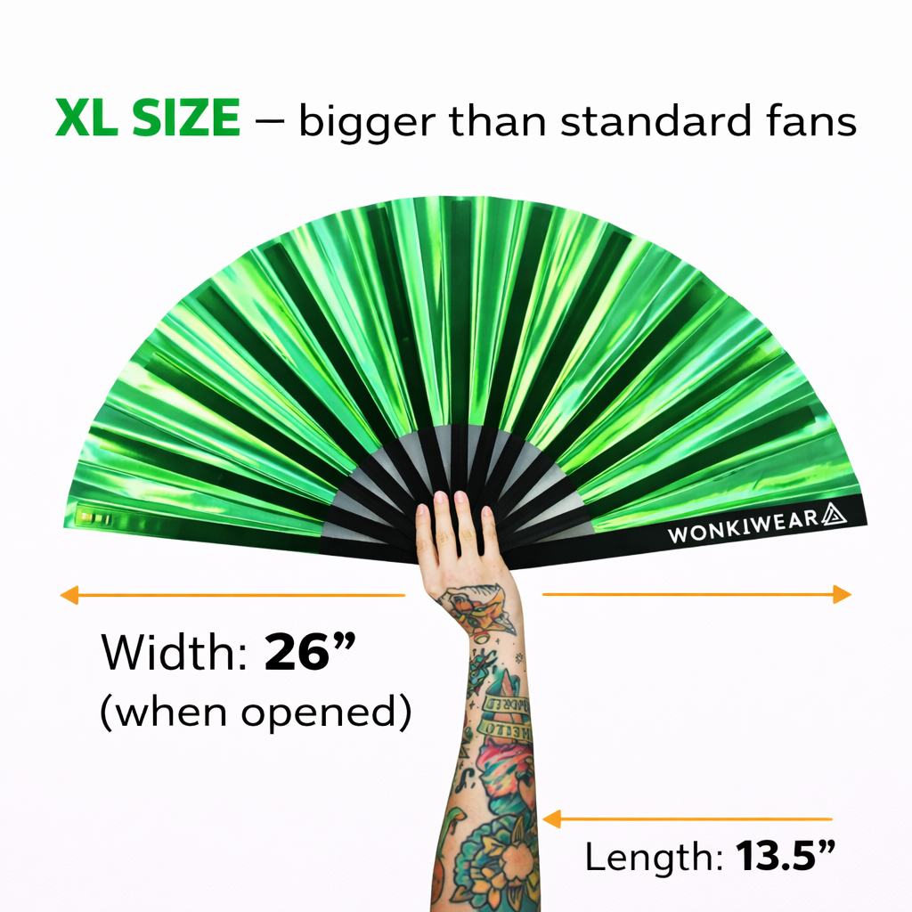 Emerald Ecstasy Iridescent XL Festival Fan