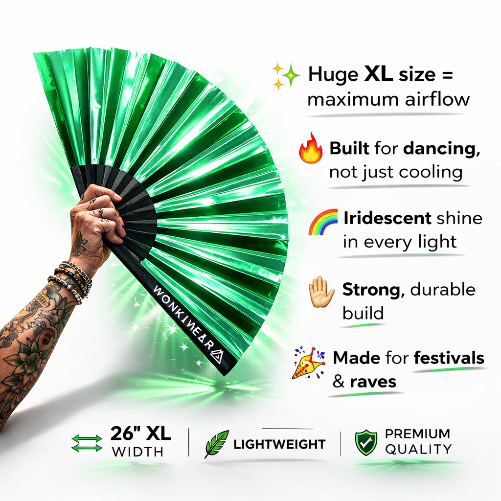 Emerald Ecstasy Iridescent XL Festival Fan