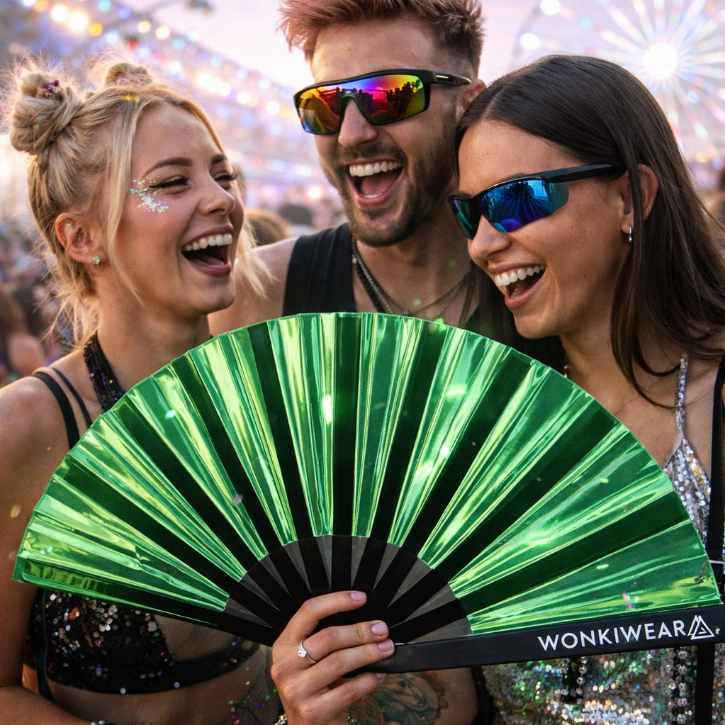 Emerald Ecstasy Iridescent XL Festival Fan