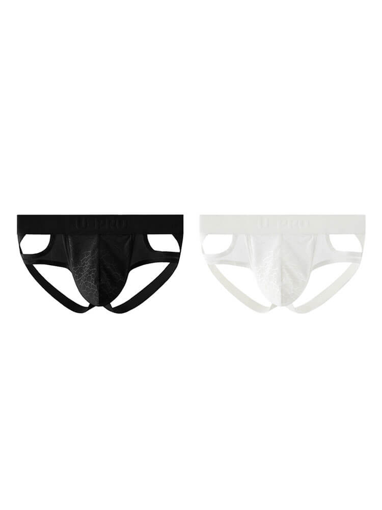 Men's Sexy Mesh Lace Patchwork Hollow Nylon Briefs