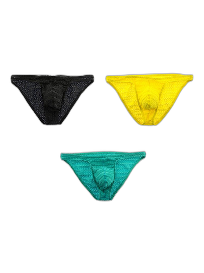 3-pack Men's Low-rise Sexy Mesh Lace Briefs