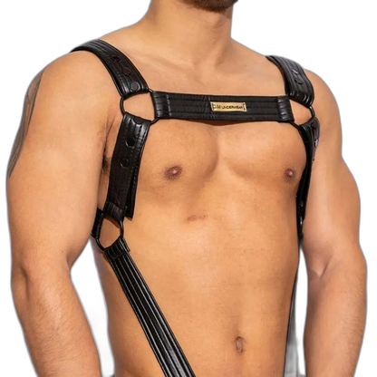 Sexy PU Leather Cock Ring Penis Harness