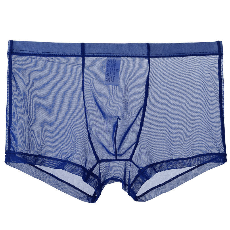Mid Waist Mesh Sexy Pouch Bag Boxers
