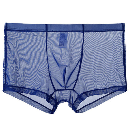 Mid Waist Mesh Sexy Pouch Bag Boxers