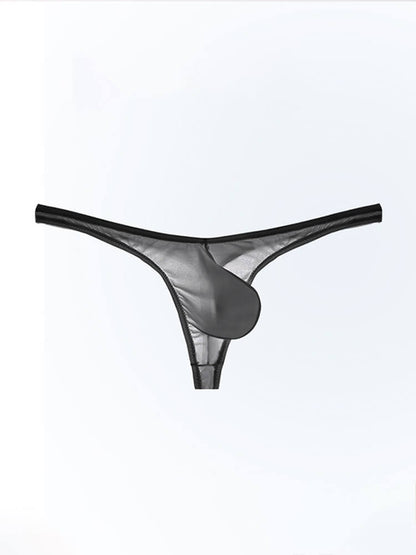 Men's Sexy Sheer U-Bulge Pouch Ice Silk Thong