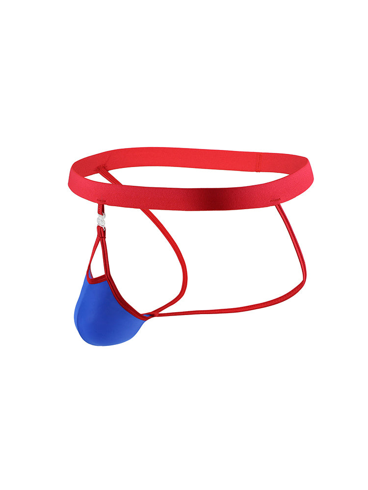 Men's Ice Silk Back Empty Detachable Pouch Thong