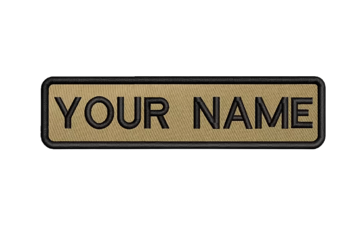 Custom Patch 10cmX2.5cm Gold/Black