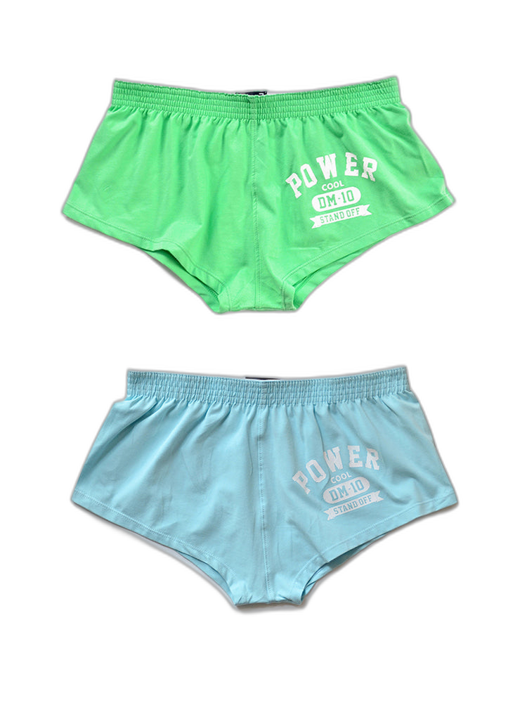 2-pack Men's DM Printed Lettering Low Waist Sexy Cotton Boxer Shorts