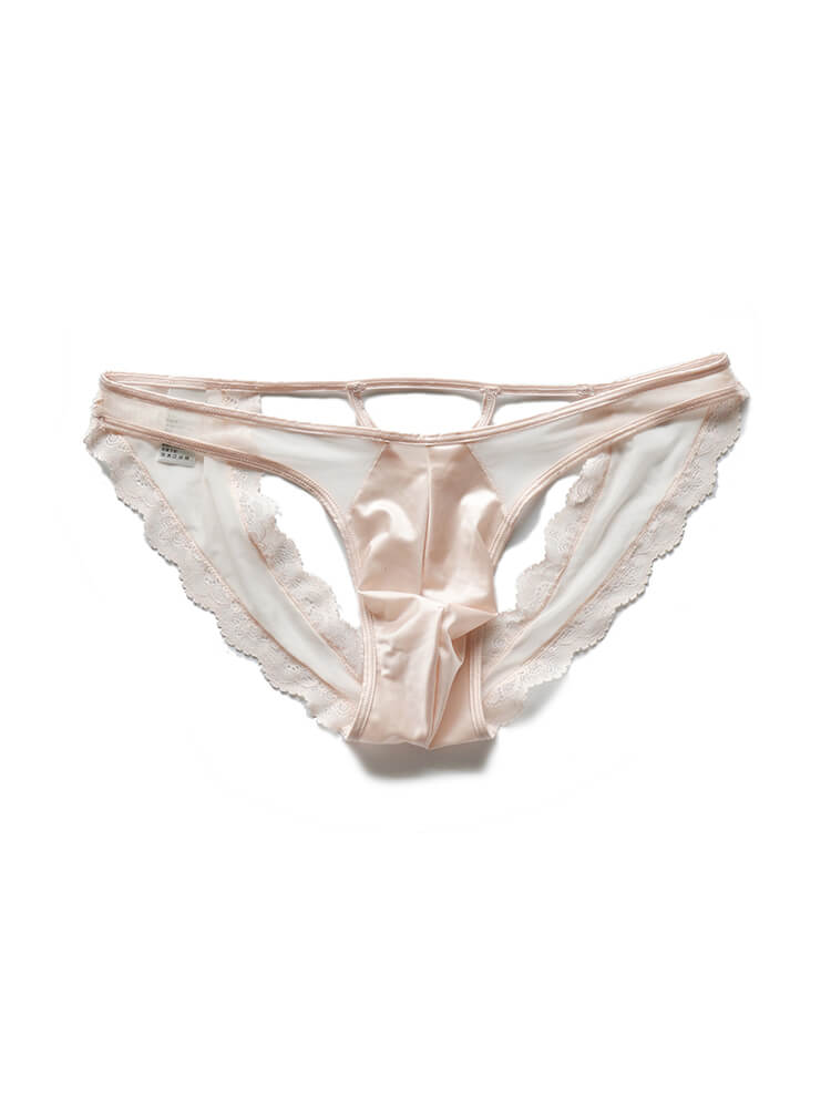 Men's Sexy Low-Rise Hollow Sheer Lace Thong