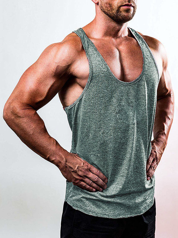 Solid Color V-neck Fitness Sleeveless Tank