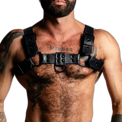 ruff GEAR RAW  Leather Bulldog Harness Black Royal