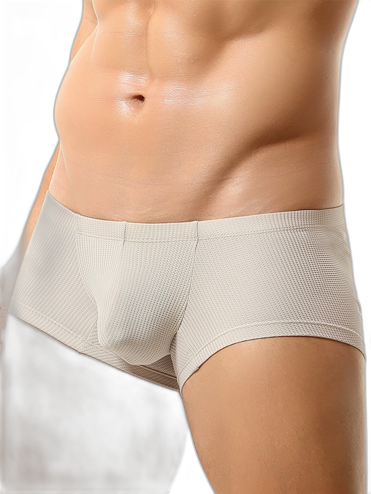 2 Pack Men's Sexy Short Legs Trunks With Large Pouch