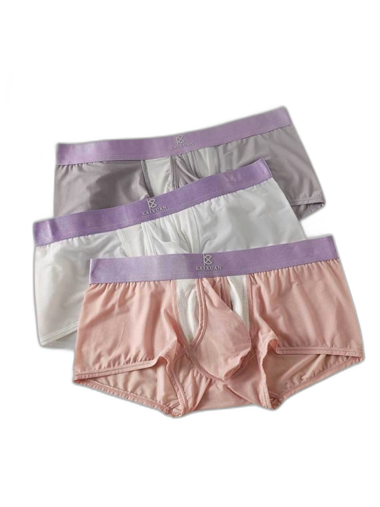 3 Pack Men's Supportive Pouch Lightweight Antibacterial Cooling Trunks