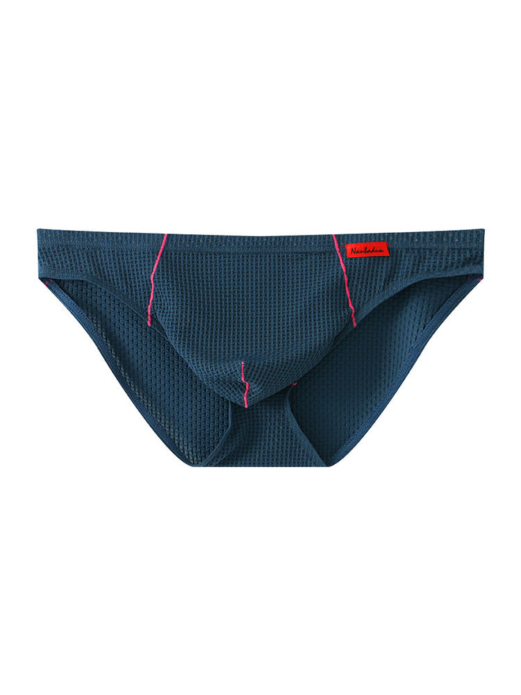 3 Pack Men's Nylon Plaid Lift Hip Briefs Triangle Briefs