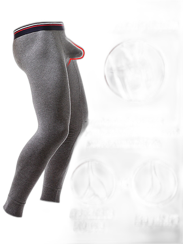 Plus Size Men's Cotton Separate Pouch Thermal Underwear