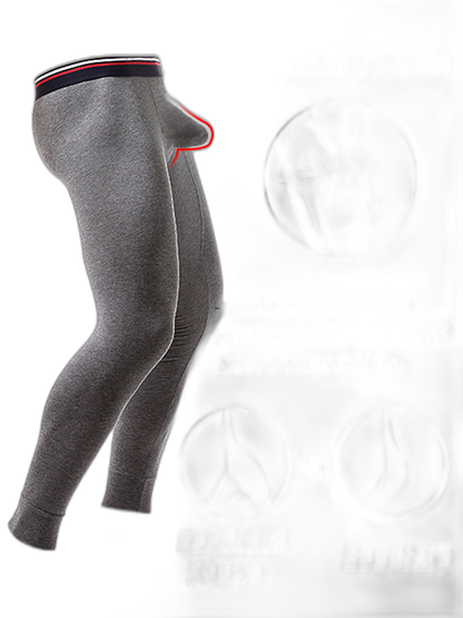 Plus Size Men's Cotton Separate Pouch Thermal Underwear