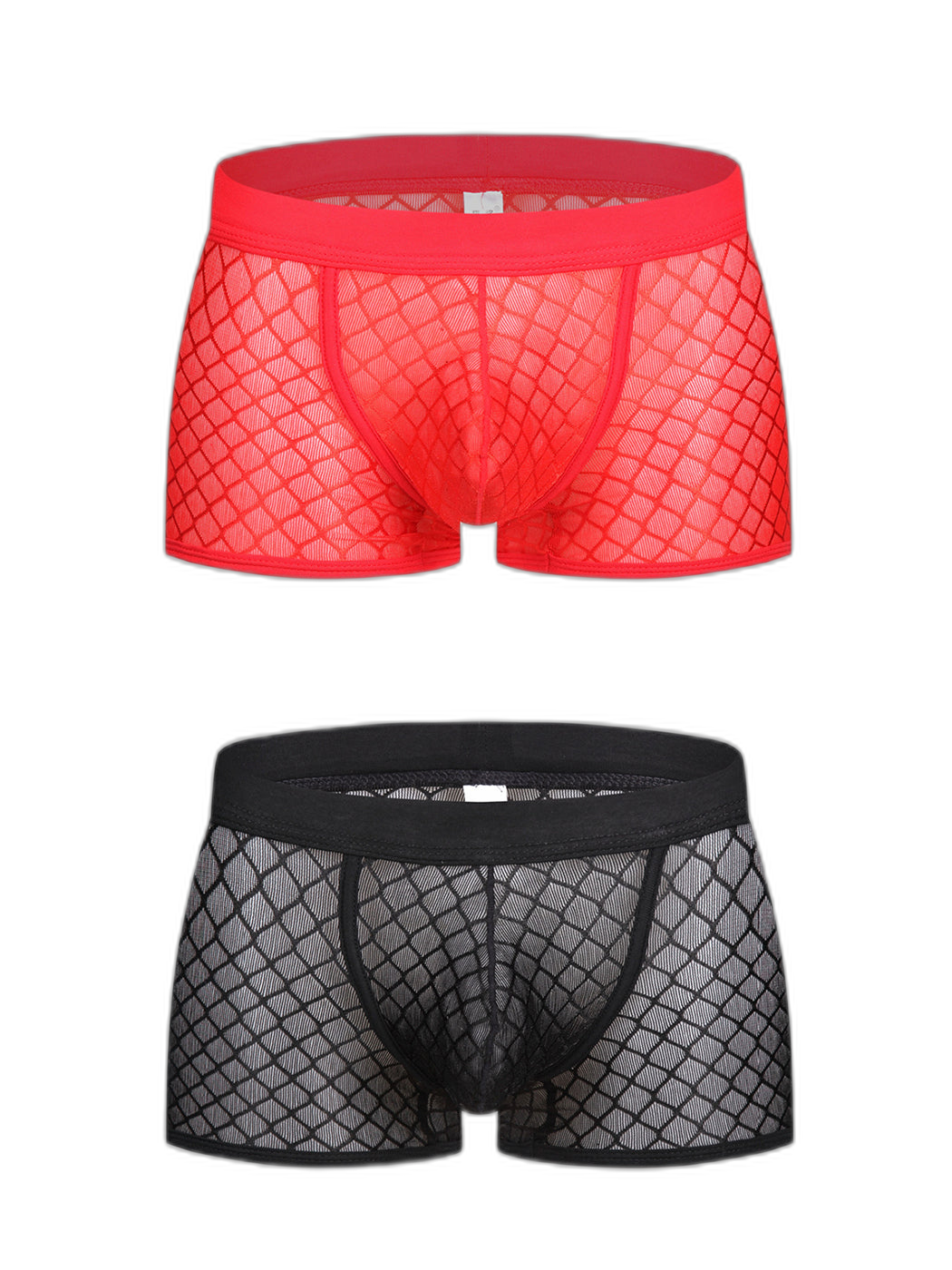 2 Pack Men's Sexy Transparent Mesh Trunks