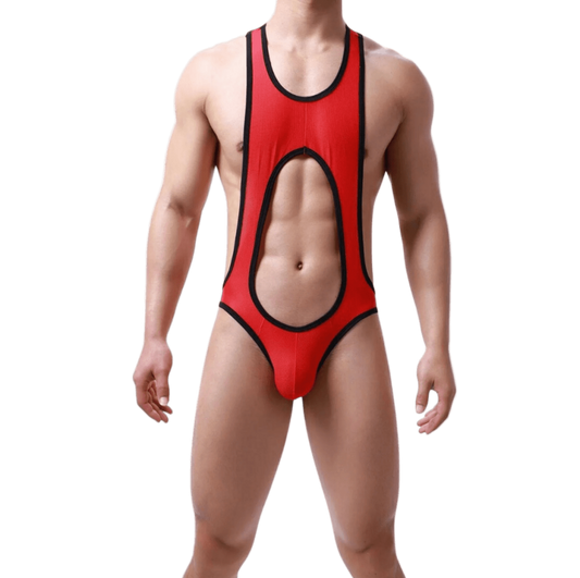 Open Back Singlet Red