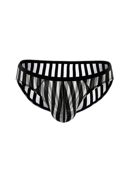 3 Pack Men's Sexy Striped Sheer Mesh Bikini