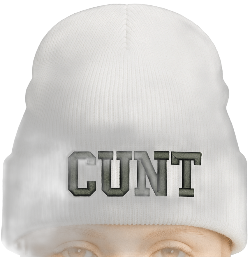 Cunt Beanie White