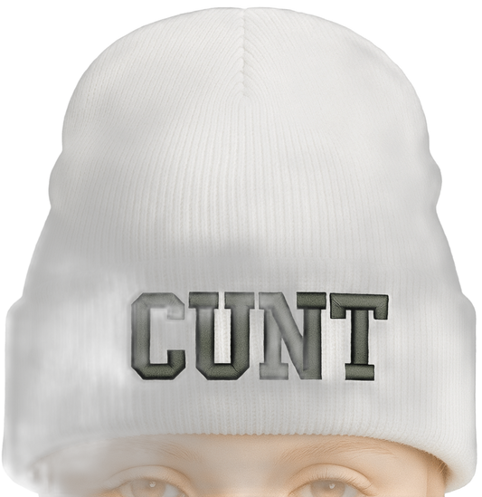 Cunt Beanie White