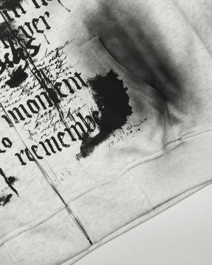 Tie-Dye Gradient Distressed Plush Hooded Jacket