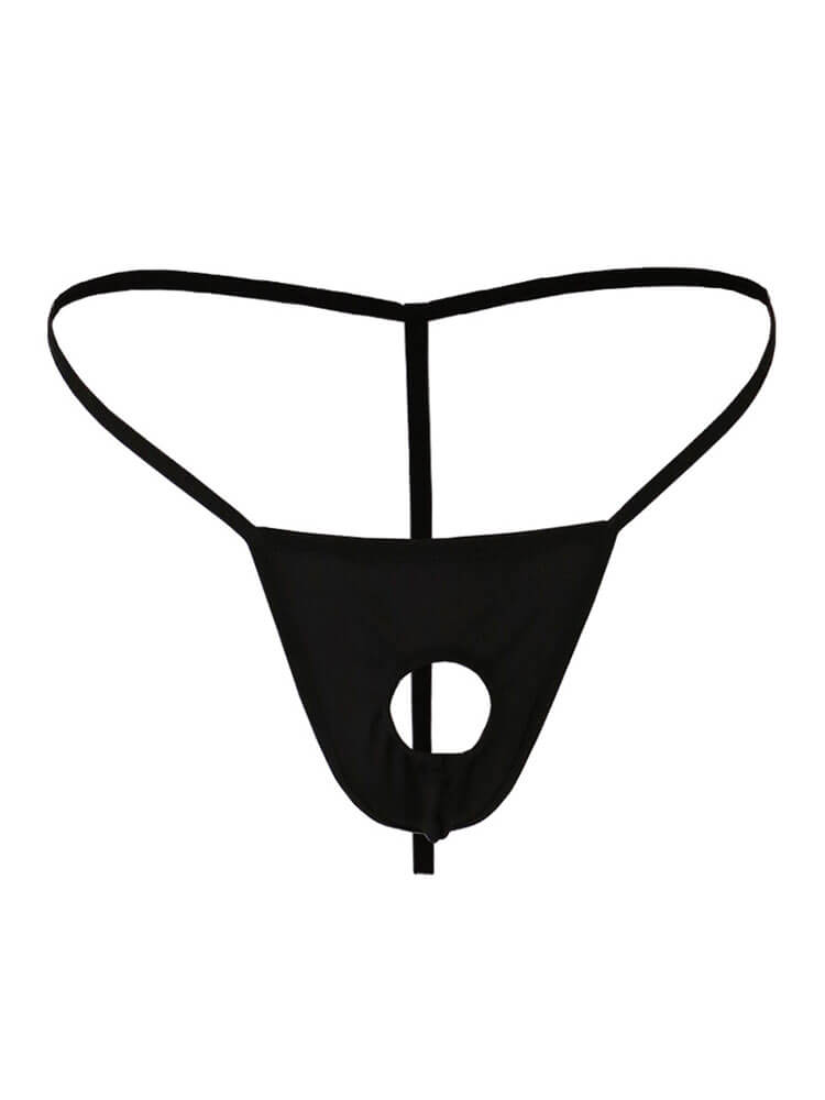 Men's Front Hollow Thin Strap Elastic Thong