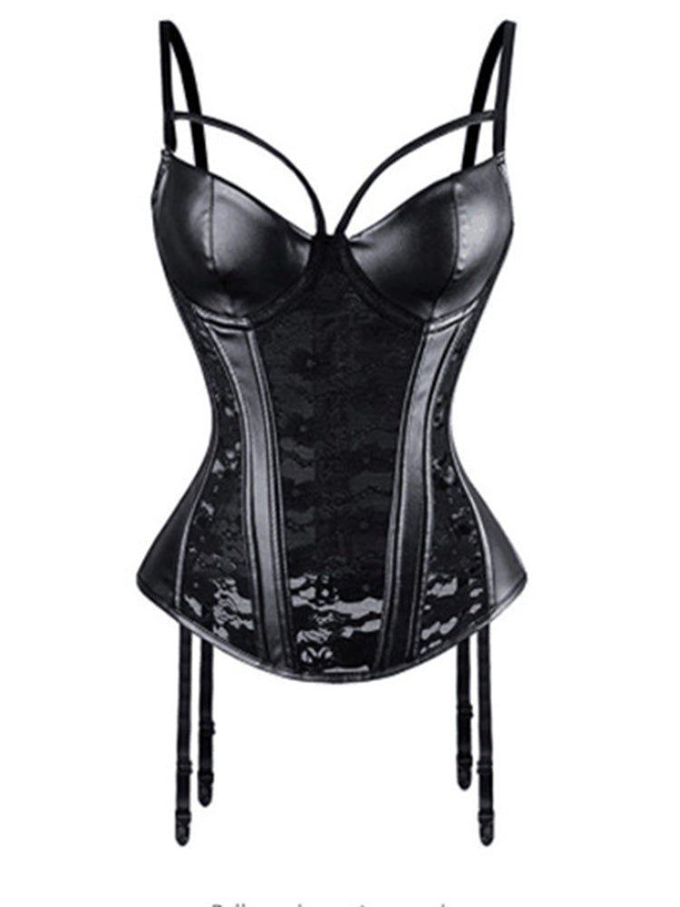 Men's Erotic PU Lace Court Corset 